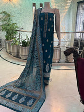 Pure Raw Silk Block Printed Suit