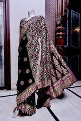 Block Printed Silk Saree