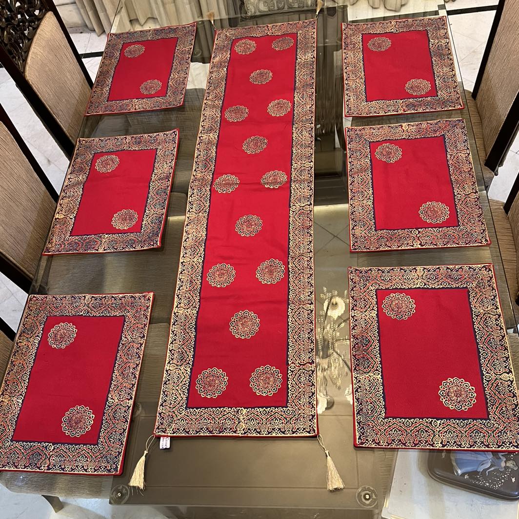 Block Printed Table Runner & Placemats