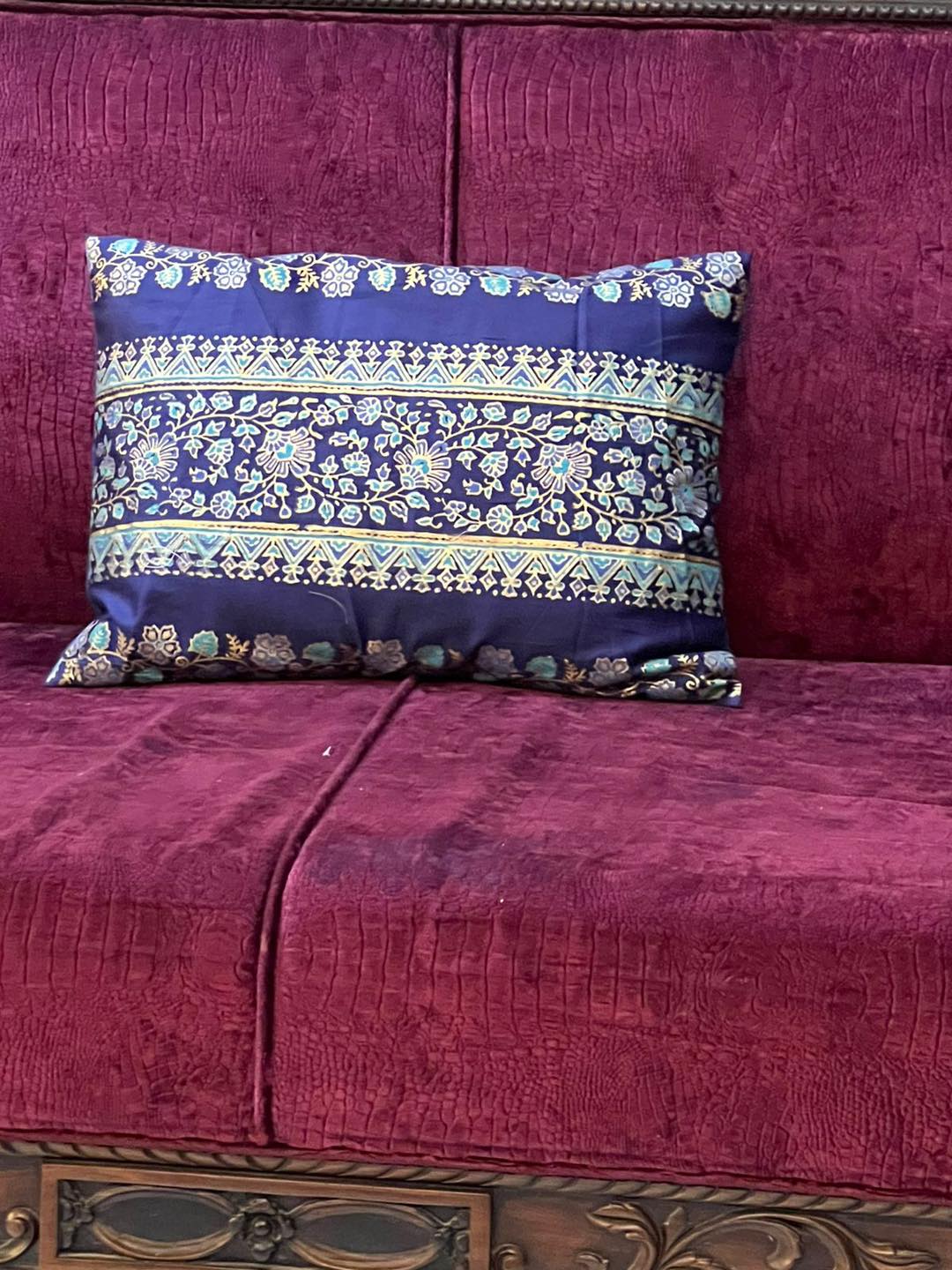 Block Printed Cushion Cover