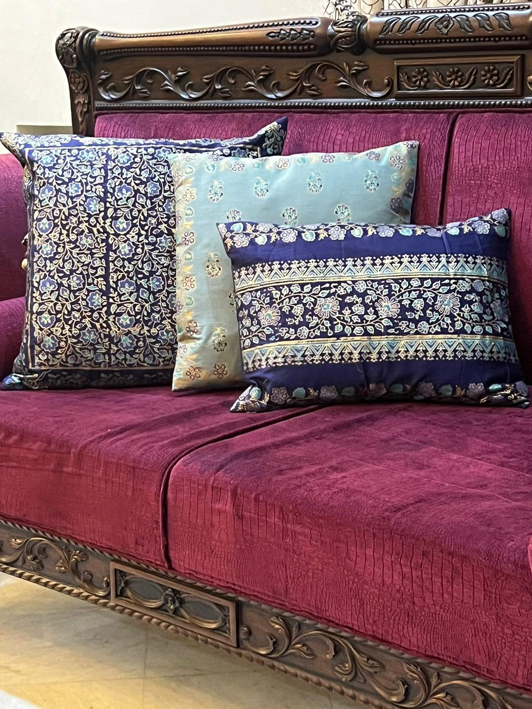 Block Printed Cushion Cover