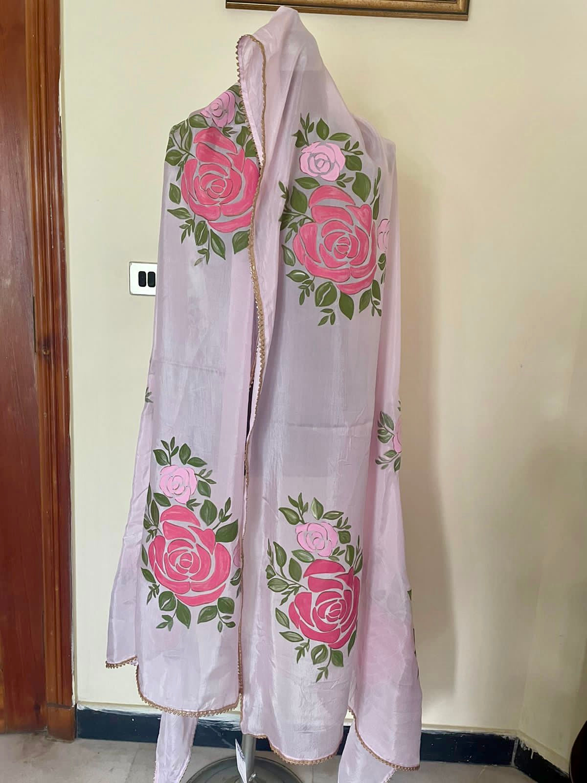 Hand Painted Silk Dupatta
