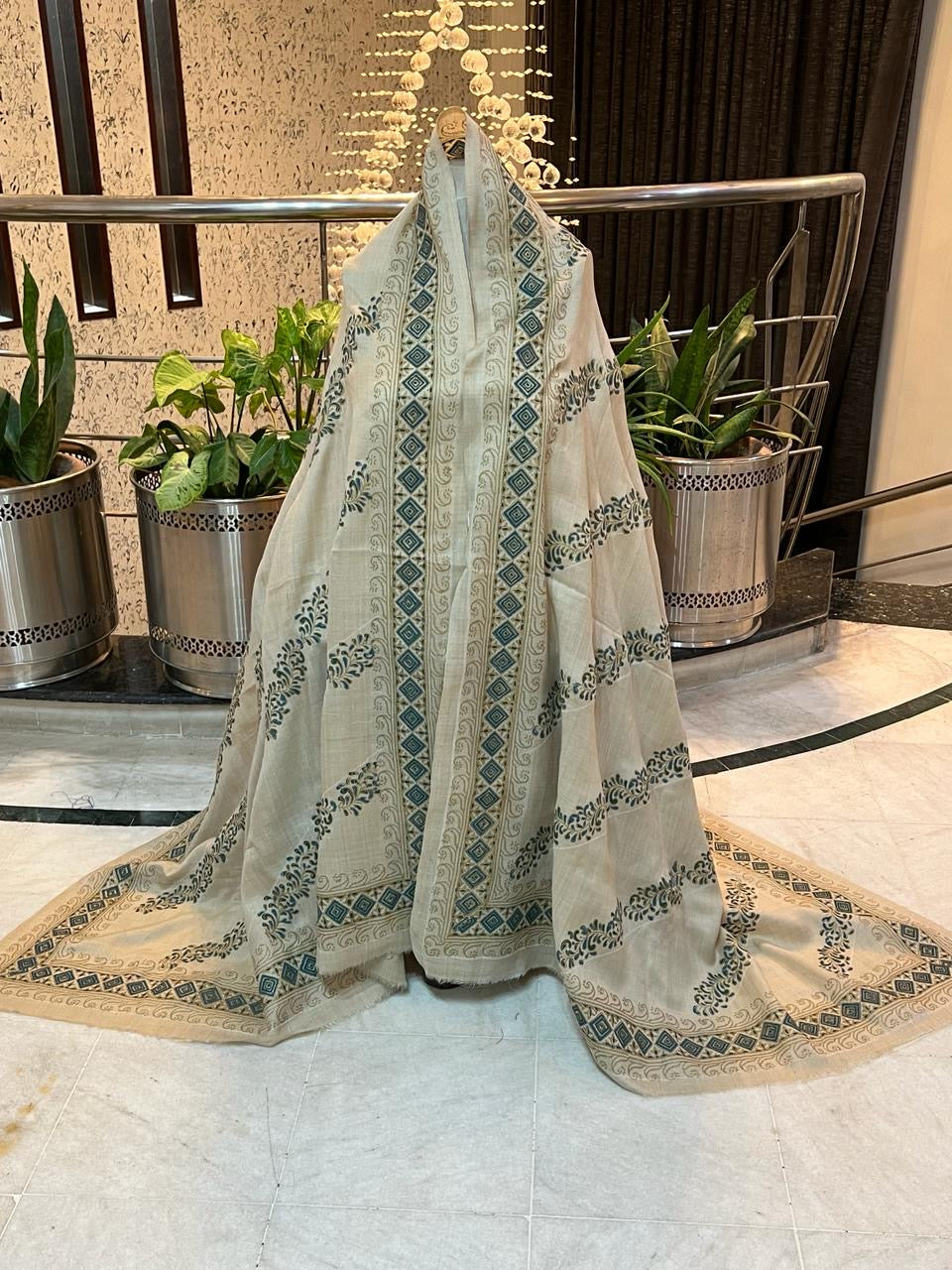 Block Printed Pashmina Shawl