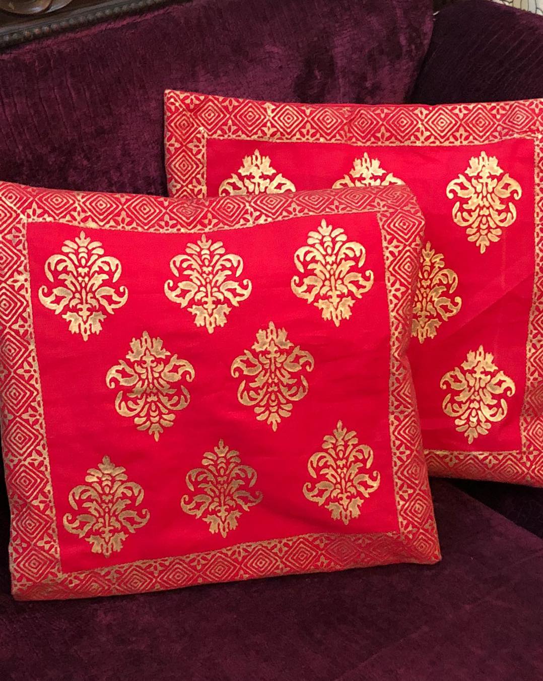 Block Printed Cushion Cover