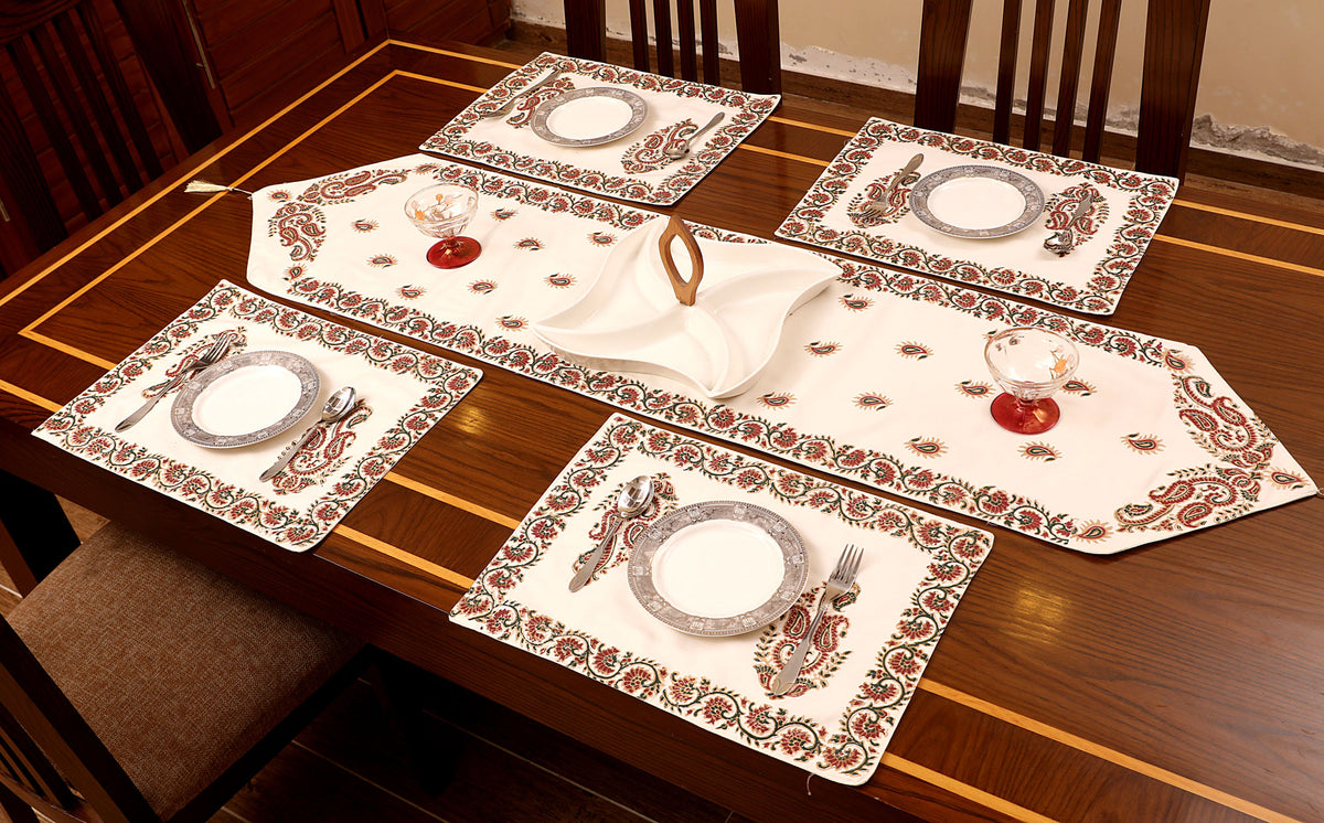 Block Printed Table Runner & Placemats