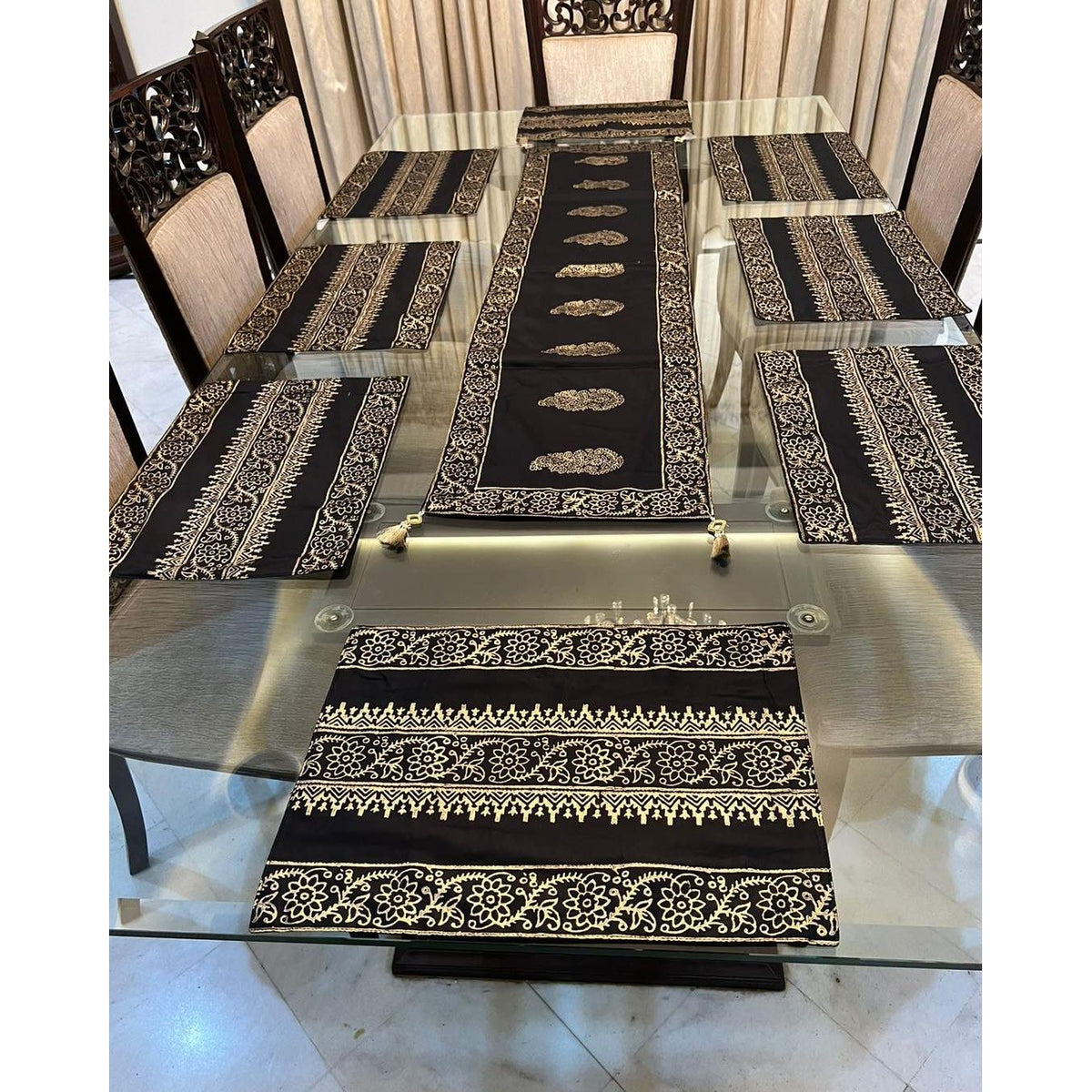 Block Printed Table Runner & Placemats