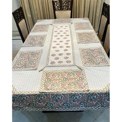 Block Printed Table Runner And Placemats Dining Sheet For Table Of 6