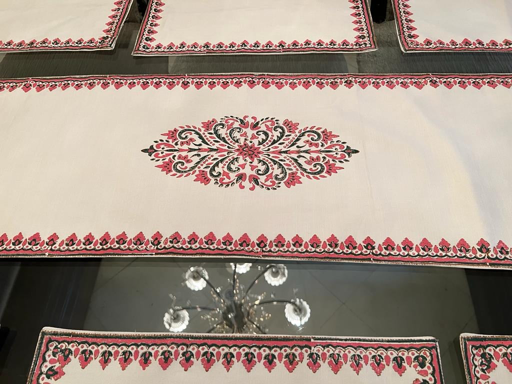Block Printed Table Runner & Placemats