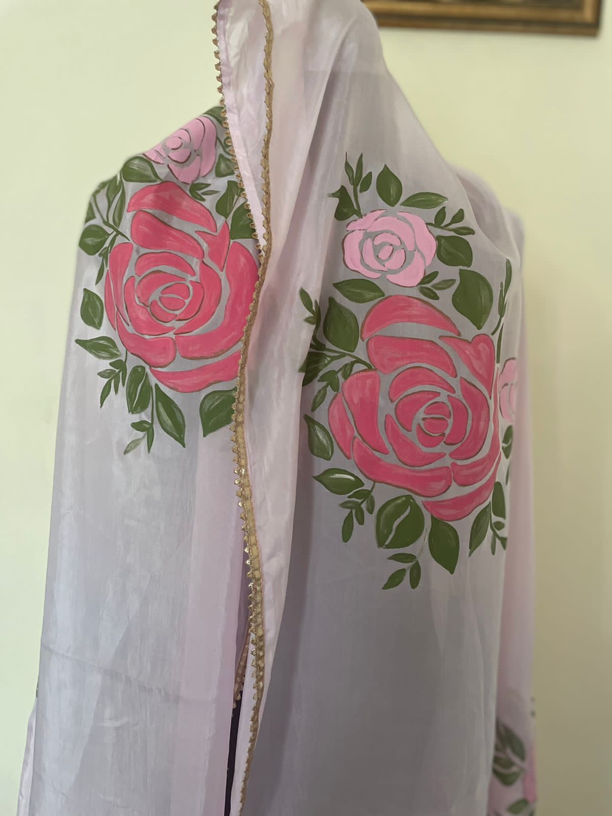 Hand Painted Silk Dupatta