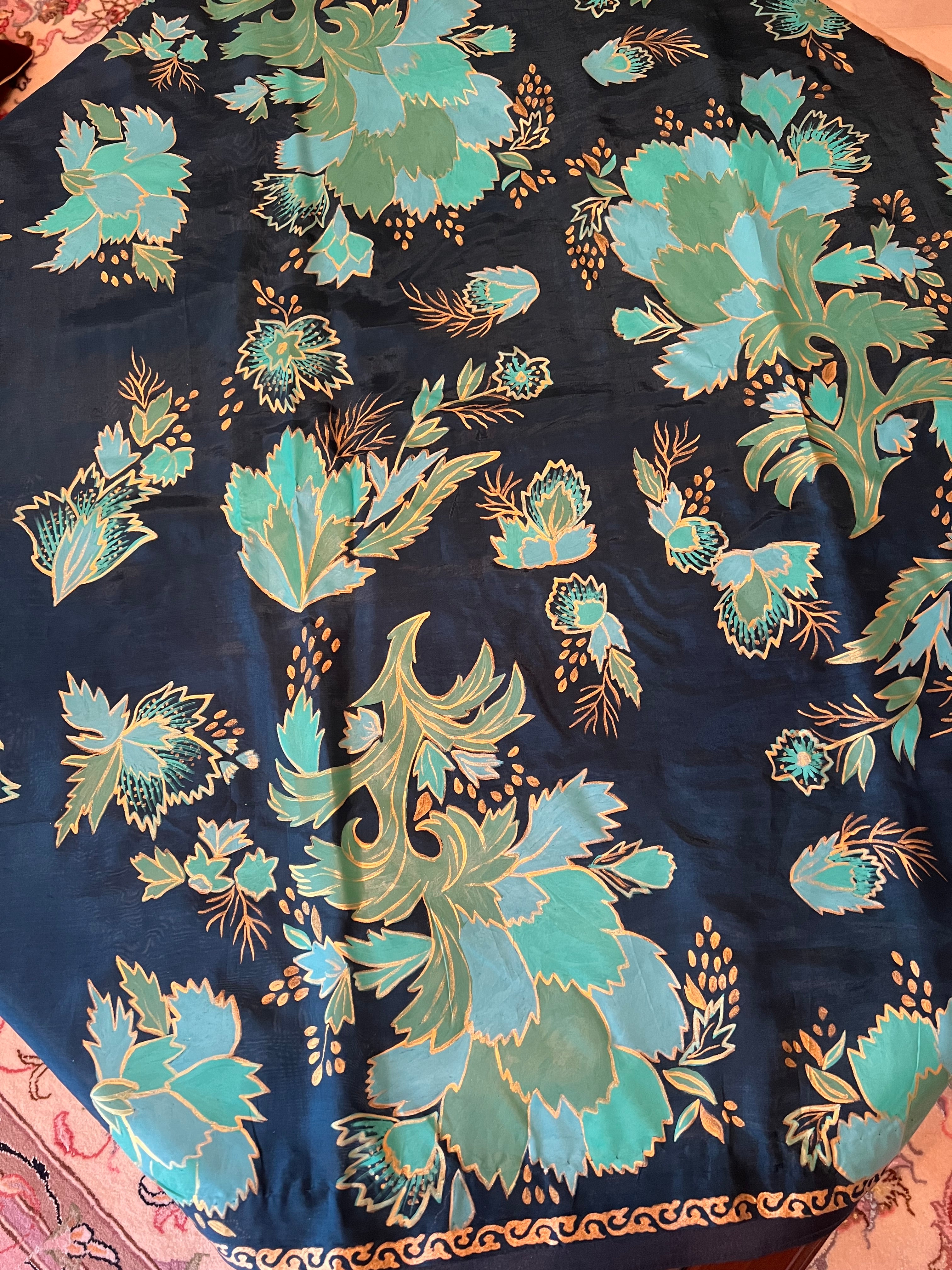 Hand Painted Silk Dupatta