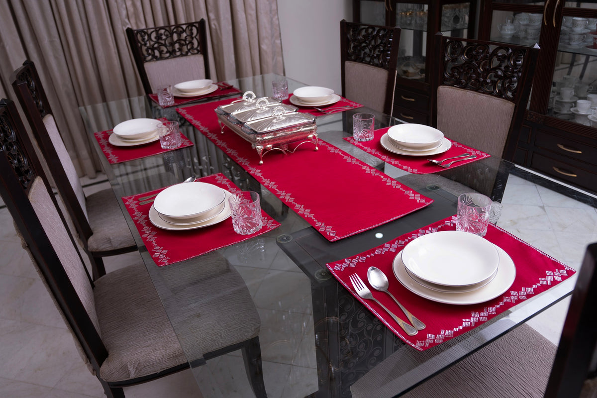Embellished Table Runner & Place Mats