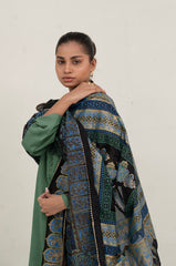 Block Painted Silk Dupatta