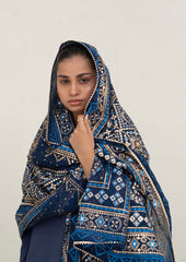 Block Painted Silk Dupatta