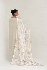 Block Painted Silk Dupatta