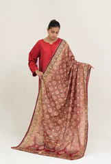 Block Printed Silk Dupatta