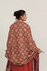 Block Printed Silk Dupatta