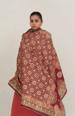 Block Printed Silk Dupatta