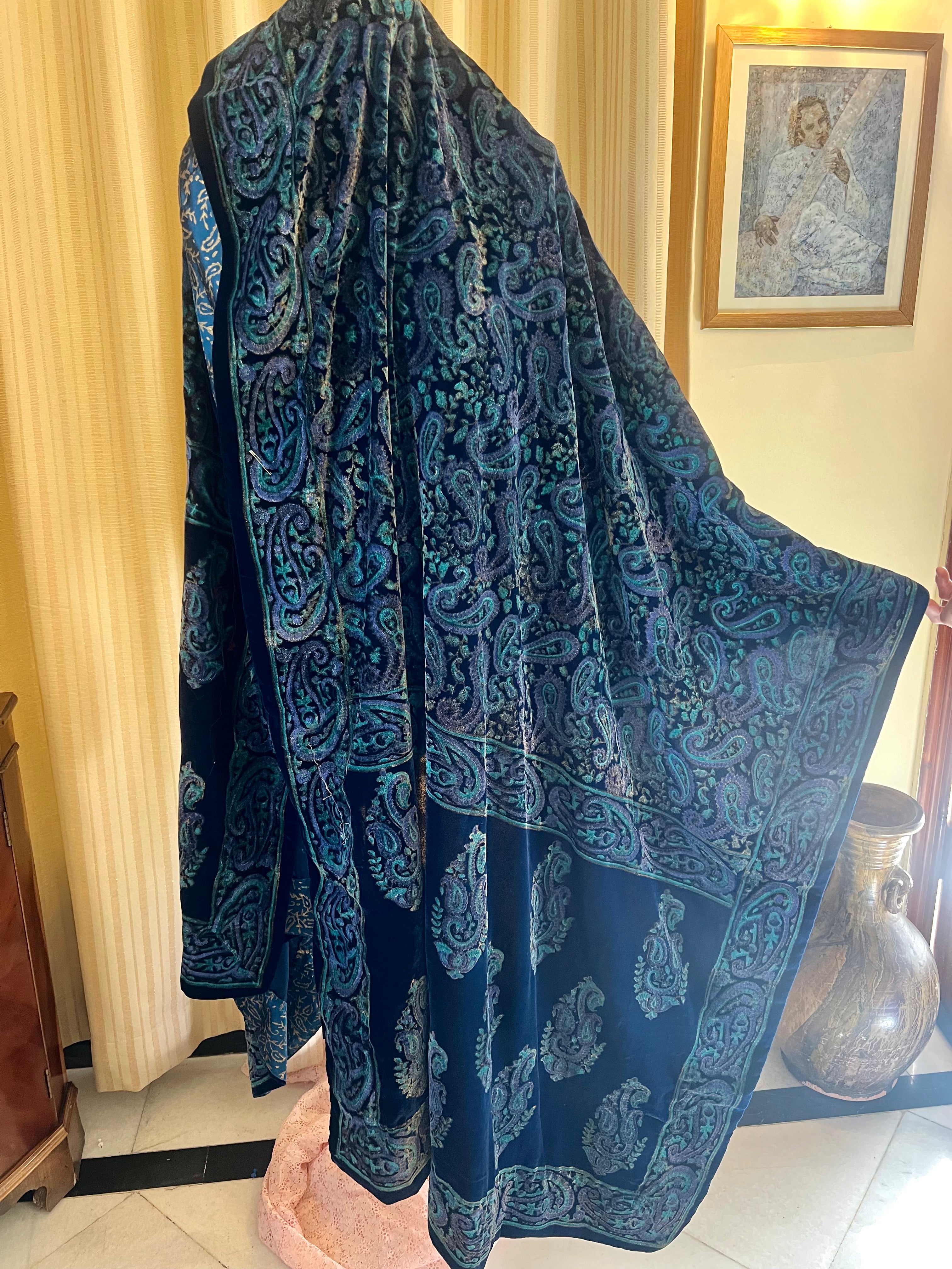 Block Printed Velvet Shawl
