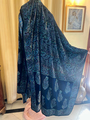 Block Printed Velvet Shawl