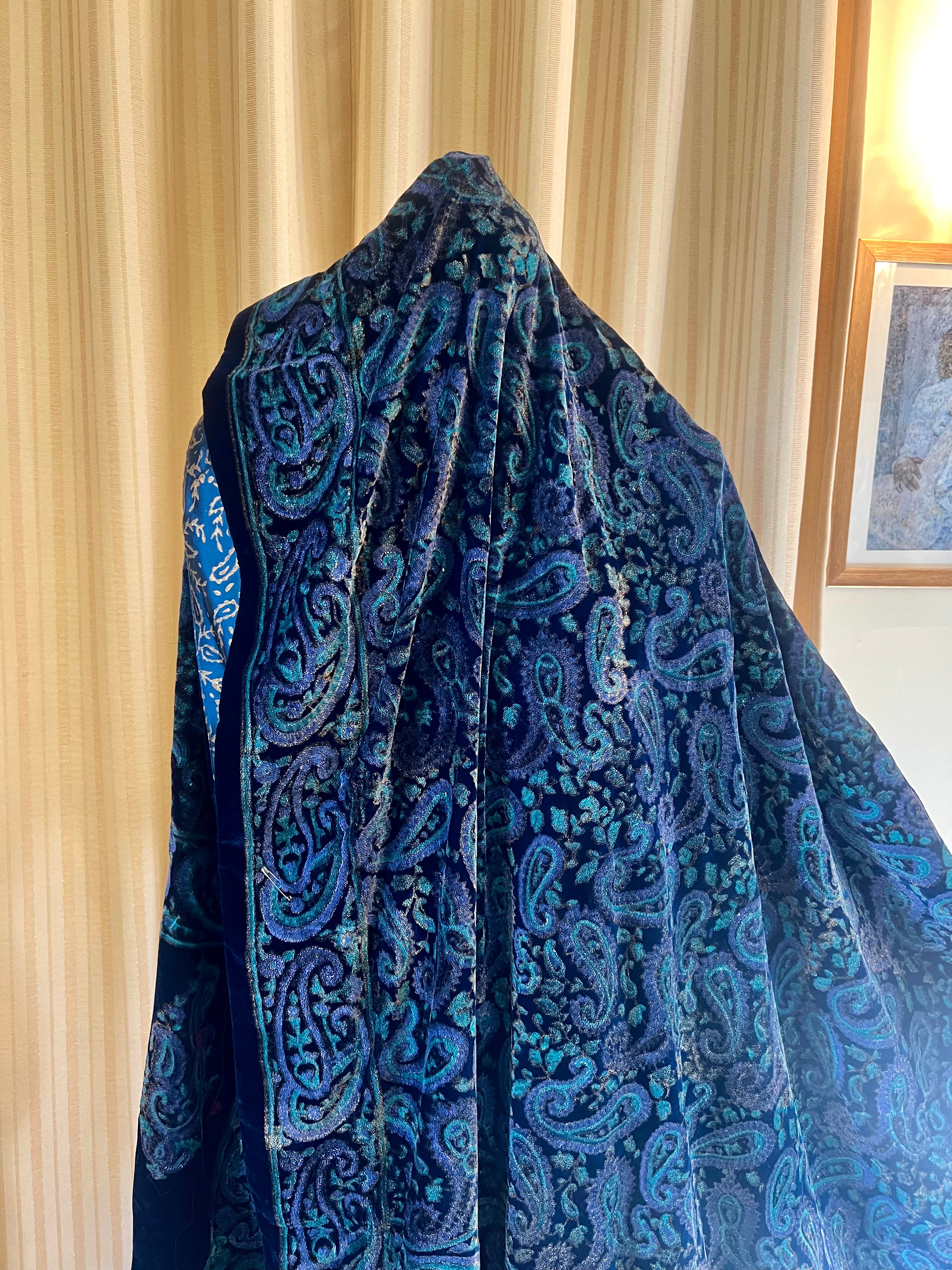 Block Printed Velvet Shawl