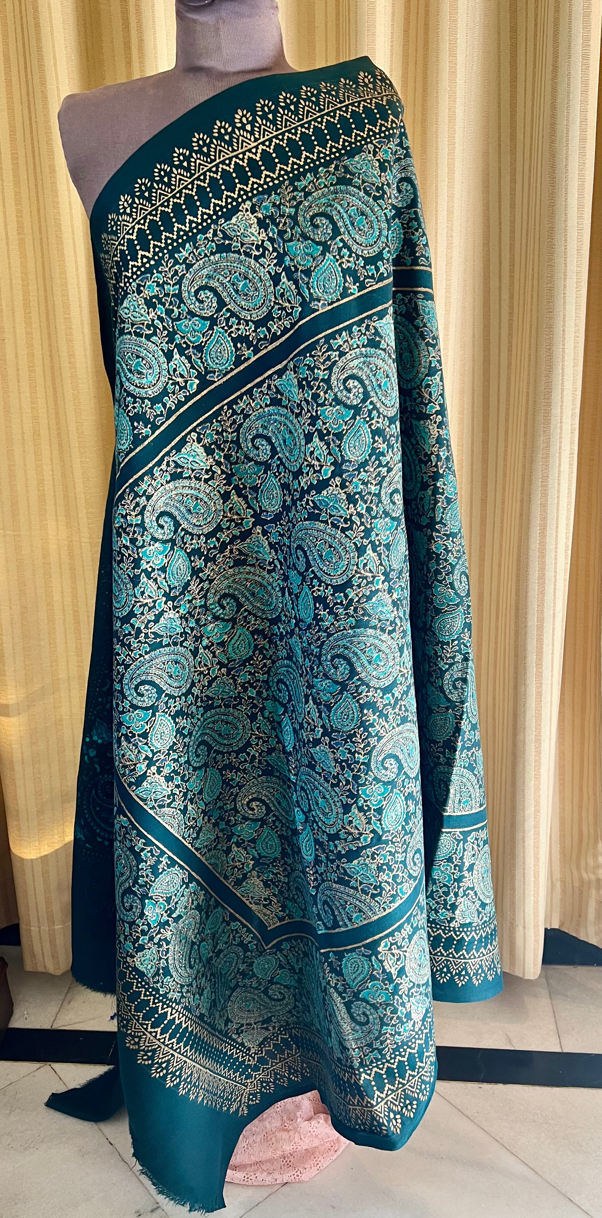 Block Printed Pashmina Shawl