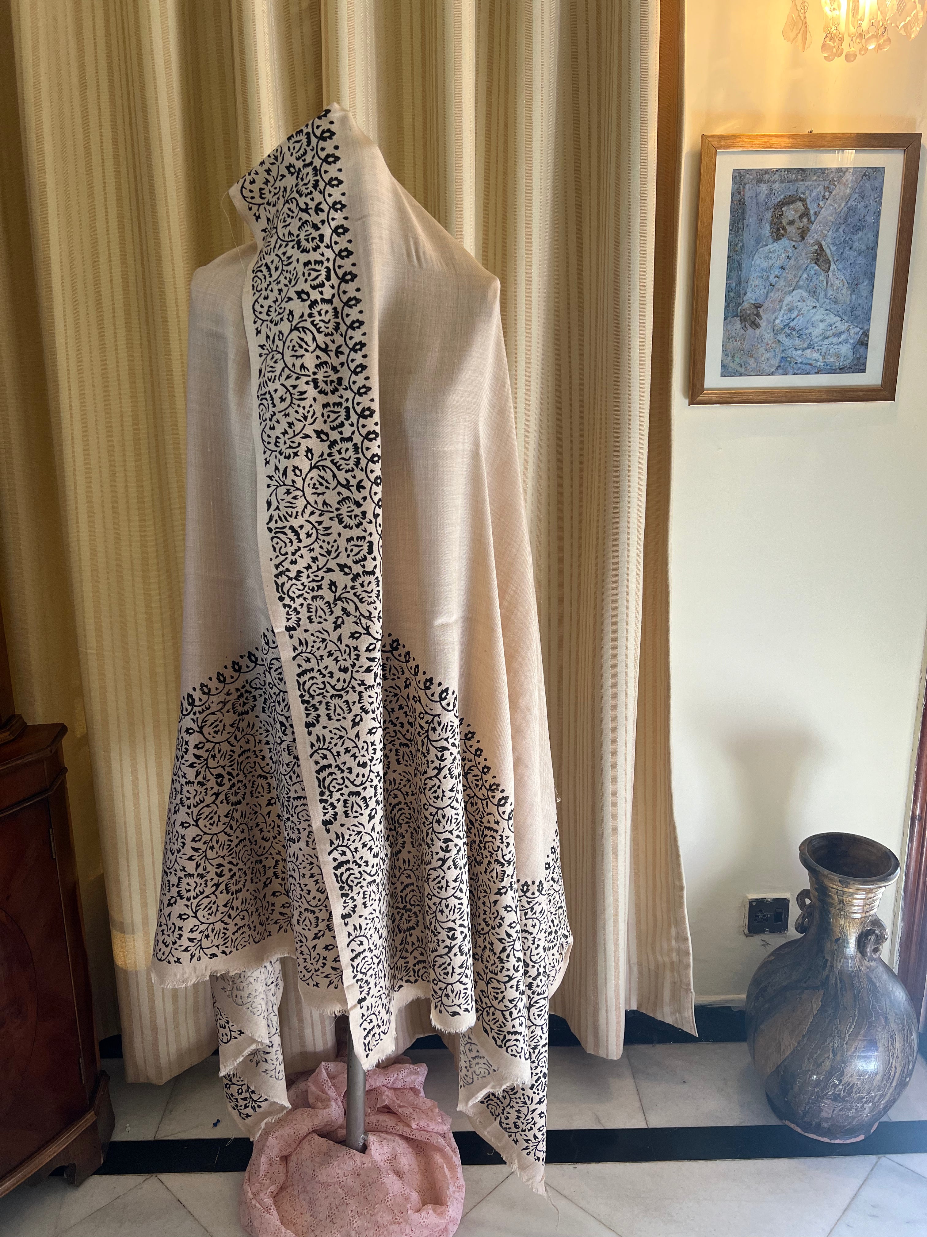 Block Printed Pashmina Shawl