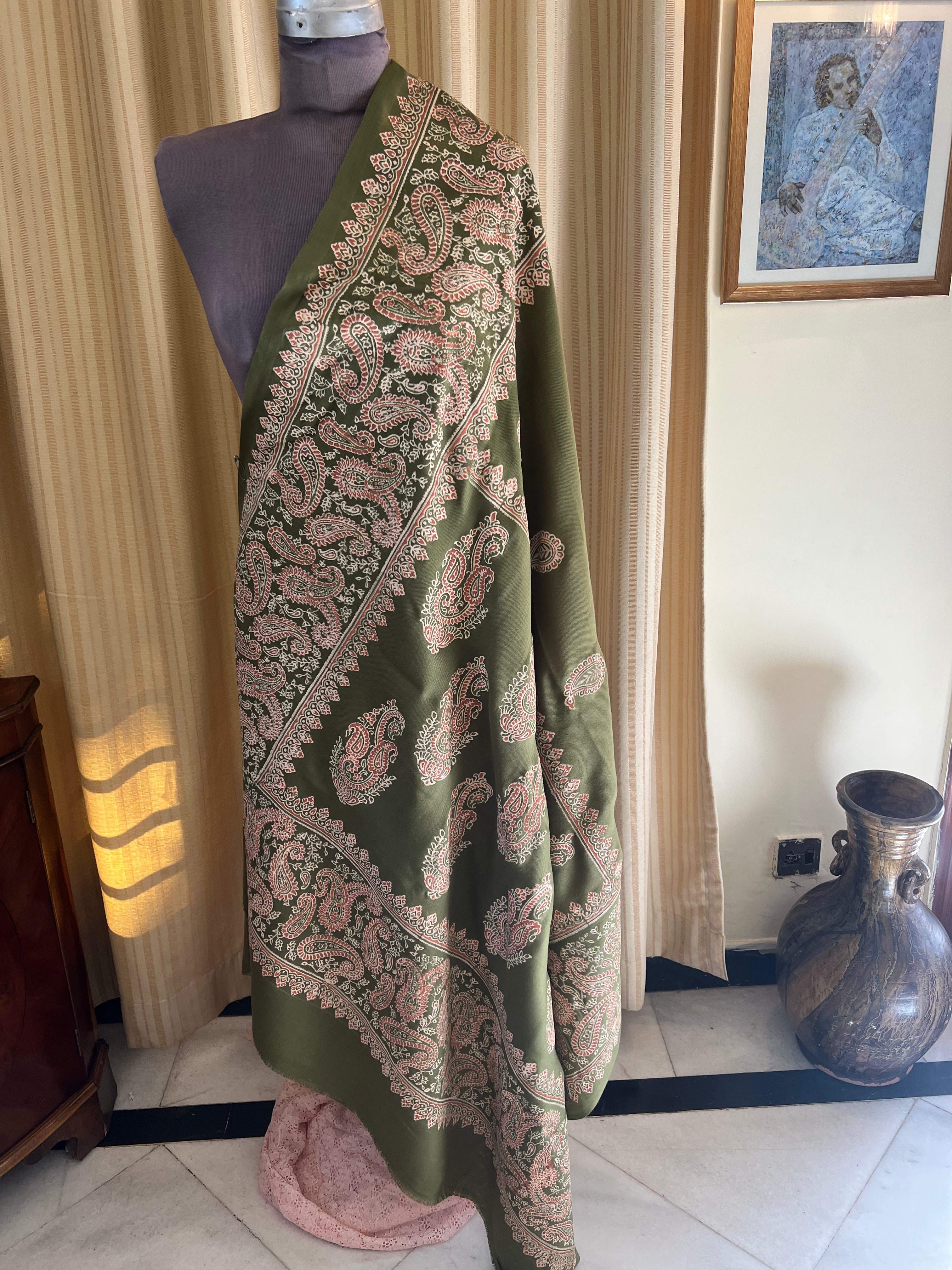 Block Printed Pashmina Shawl