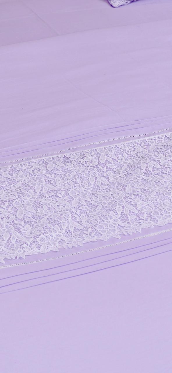 Lace Embellished Quilt Cover Set